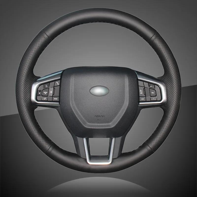 Custom Car Steering Wheel Cover for Land Rover Discovery Sport 2015-2017 Hand Stitched Auto Braid On Cover Interior Accessories