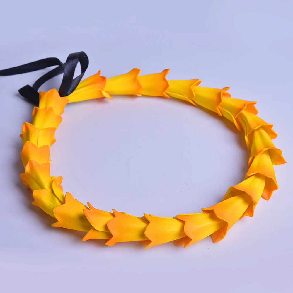 Free Shipping HL0065-4B 50pcs/lot Foam Hala Headband W Sesame Flower Tropical Hawaiian Floral Necklace Wholesale Party Decoratio