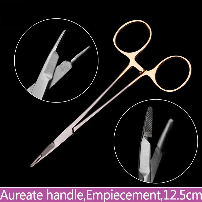 Needle holder sharp edge 12.5/14cm Scissors holding needle forceps surgical operating instrument double-eyelid tool