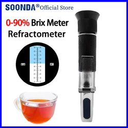 0-90% Brix Meter Suger Tester Fruit Juice Drink Jam Sweetness Meter Honey Refractometer Suger Content Tester Measurer Tools