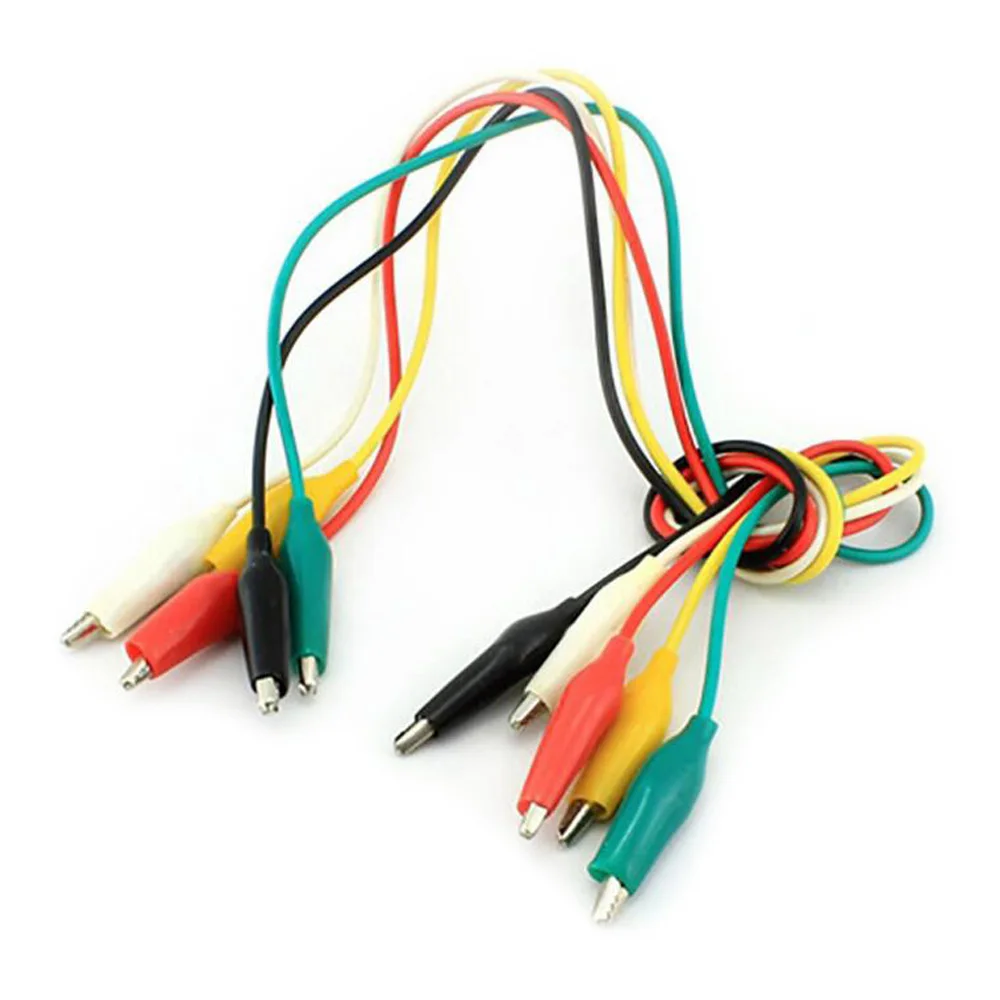 Color Wire Small / Medium / Large Test Wire Alligator Clips Connection Wire 5 Colors 10PCS 50cm Long