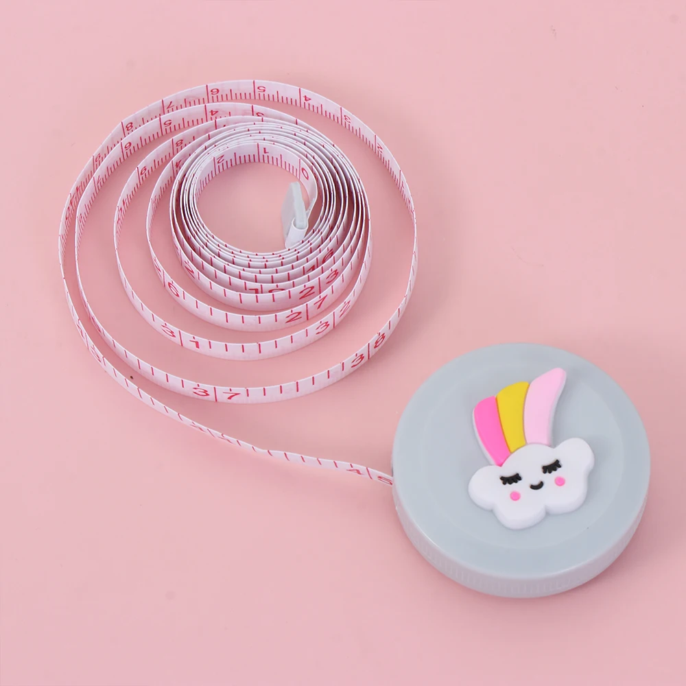 1.5 متر المحمولة قابل للسحب حاكم شريط صغير قياس الخياطة الجلود حاكم الأطفال الارتفاع حاكم سنتيمتر بوصة لفة الشريط #4