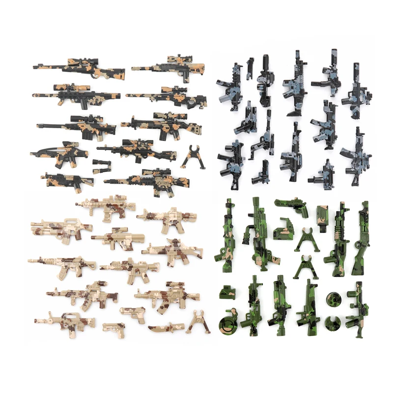 Militry  Building Blocks WW2 Special Forces Camouflage Guns Army Weapons Solider Figures Accessories Kids Brain-training Toys