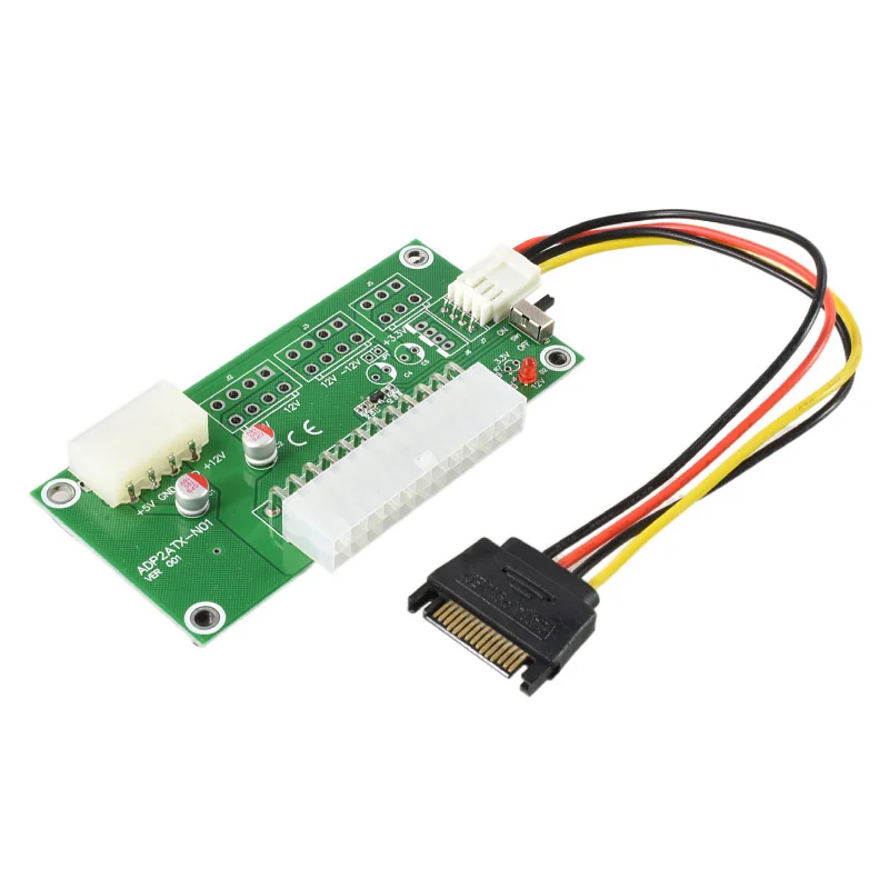 

24Pin to 4Pin ATX Power Supply Sync Synchronous Starter Extender Card Dual PSU Adapter for Litecoin Bitcoin Miner ADP2ATX-N01