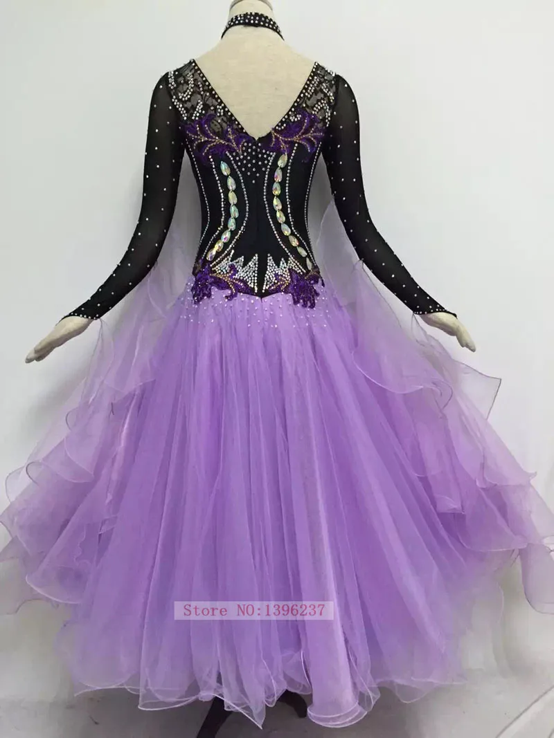 Ballroom Competition Dress For Women New Lady‘s Long Sleeve Waltz Tango Flamenco Dancing Costume Dresses Dance Ballroom