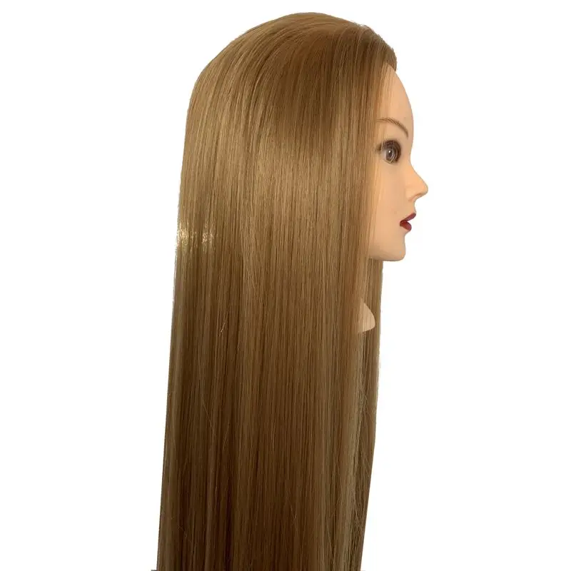 75cm Straight Hair Hairdressing Synthetic Training Mannequins Head For Makeup Hair braiding Practice Salon Head Styling Tool