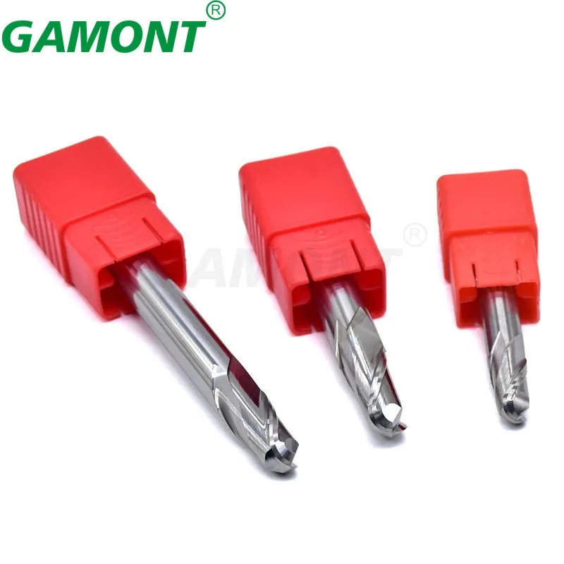 GAMONT HRC55 2-Flute Tungsten Steel Carbide For Aluminium Milling Cutter CNC Machinery Maching Special Ball End Endmill Tools