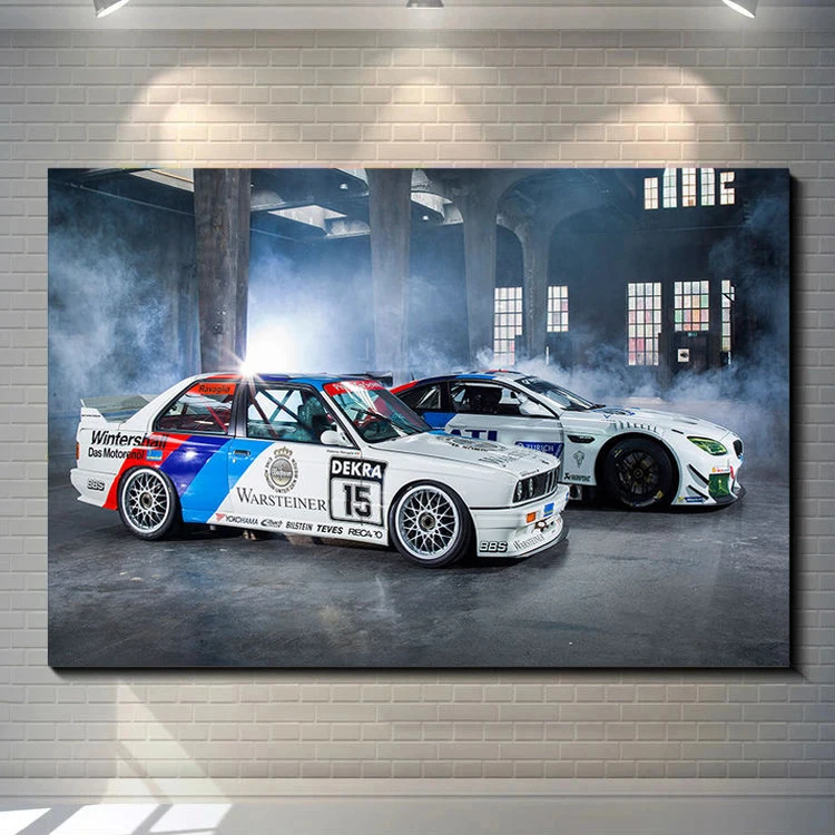 Modern Supercars Tuning M6 E30 Racing Car Canvas Paintings Picture Poster and Print Wall Art for Living Room Home Office Decor