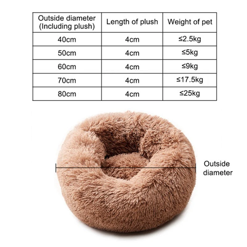 Cat Beds Round Comfy Calming Dog Bed For Cats Soothing Bed Dog Anti Anxiet House For Cat Fleece Marshmallow Cat Bed Cushion image 6