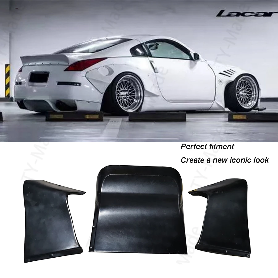 Nissan 350Z 3pcs Fiberglass Rear Diffuser Bumper Lip Car Accessories Under Panel Tuning Splitter Trim For Nissan 350Z RB Style