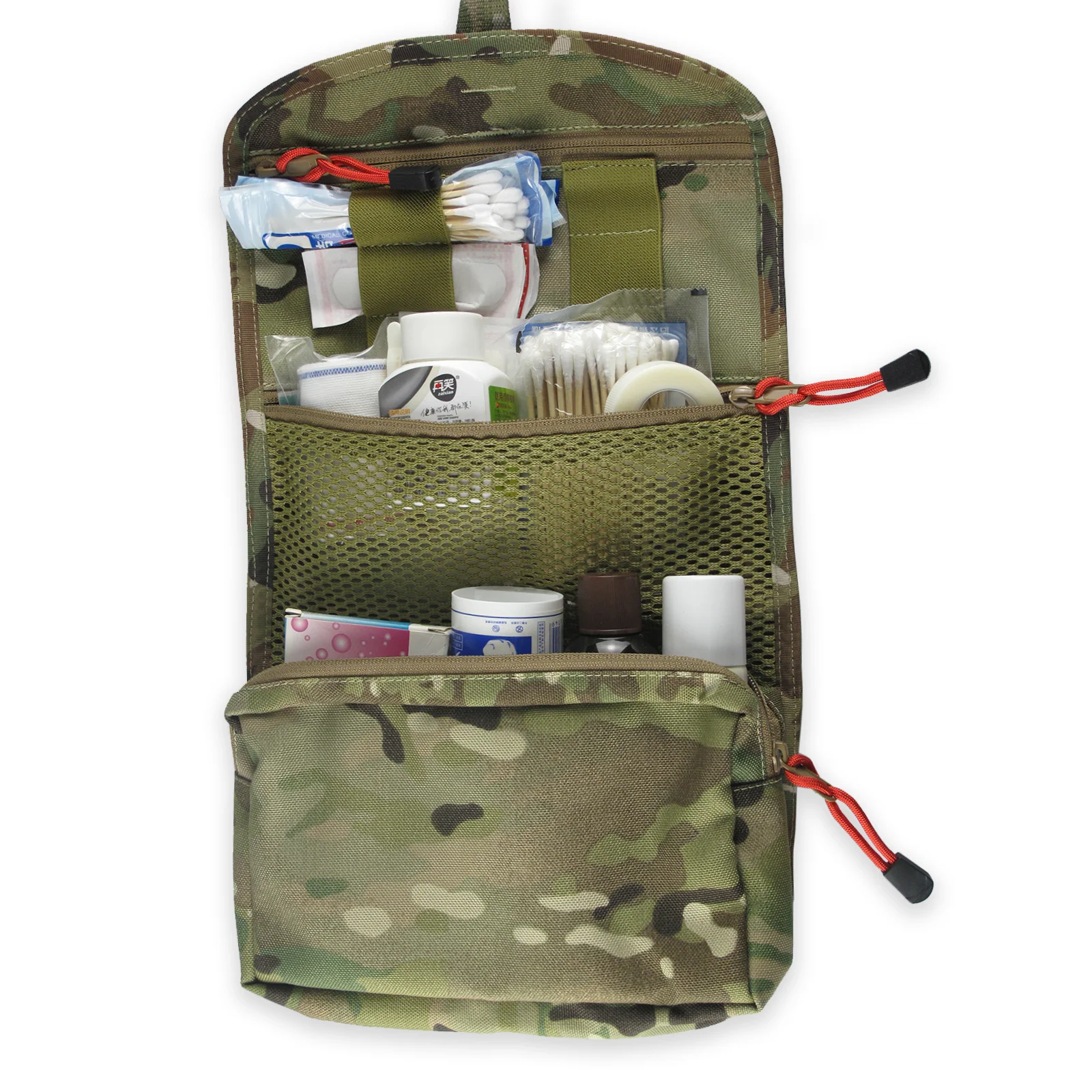 MAUHOSO Travel Toiletry Bag with Hanging Buckle,Multicam Full Sized Container