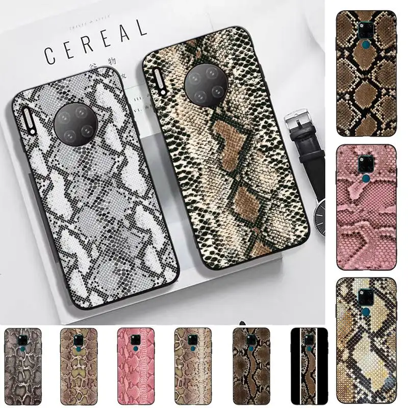 Snake Skin Phone Case for Huawei Mate 20 10 9 40 30 lite pro X Nova 2 3i 7se