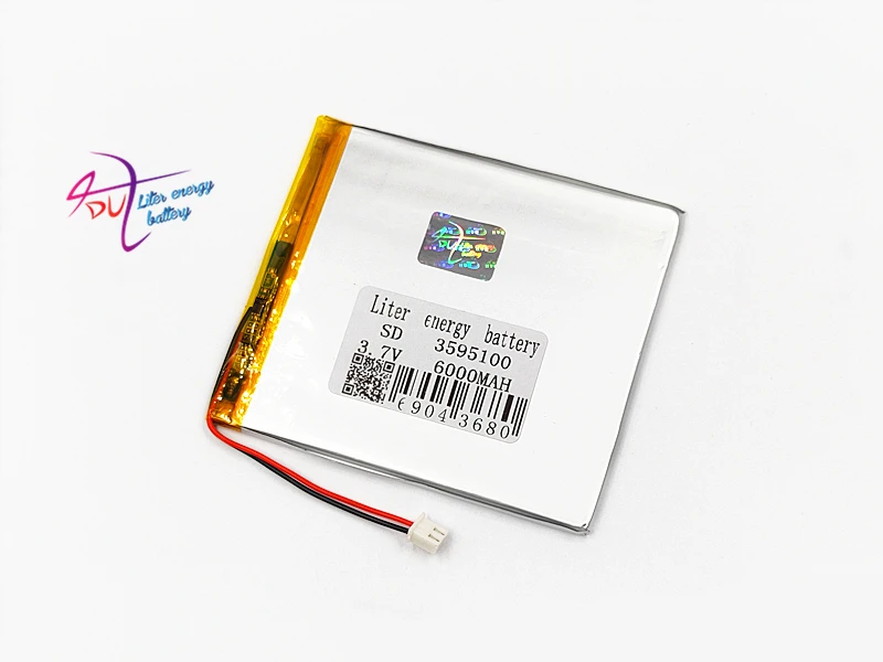 XHR-2P 2.54 3.7V 6000MAH 3595100 ليثيوم بوليمر بطارية احتياطية امدادات الطاقة 3493100 المحمول السمعية والبصرية GPS LED أضواء