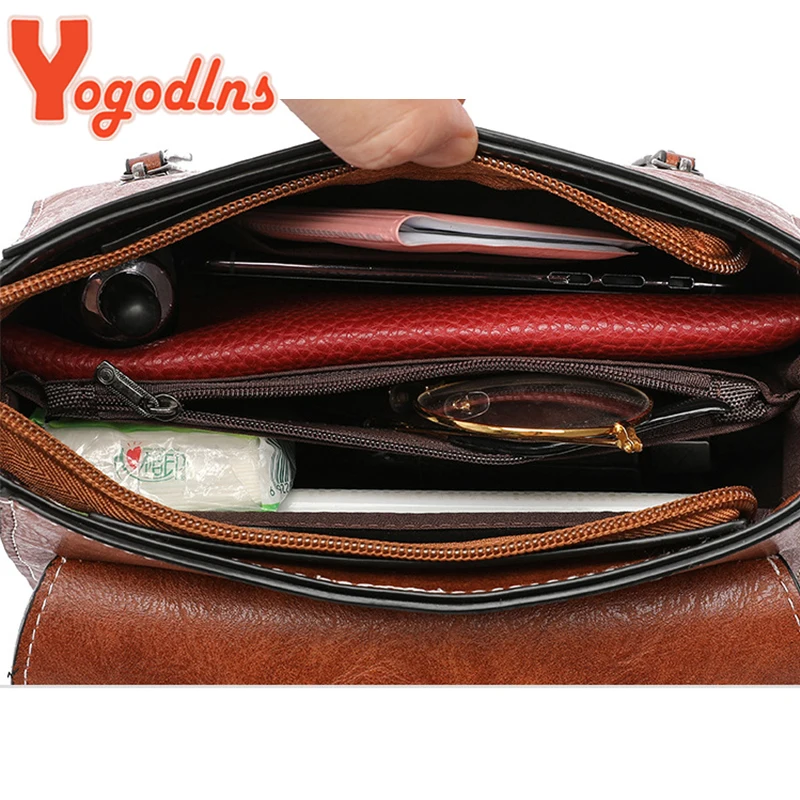 Yogodlns New  Crossbody Bag For Women PU Leather Small Square Bag Fashion Shoulder Bag Vintage Lady Handbag Lock Messenge Bag