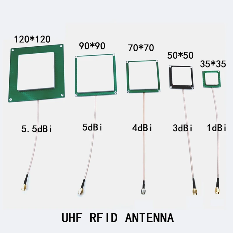 Imagem -04 - Antena Cerâmica da Frequência Ultraelevada Rfid 120120 Mhz do Tamanho 860*960 mm do Ganho 5.5dbi para o Módulo do Leitor com Conector de Sma e Comprimento do Cabo de 15cm