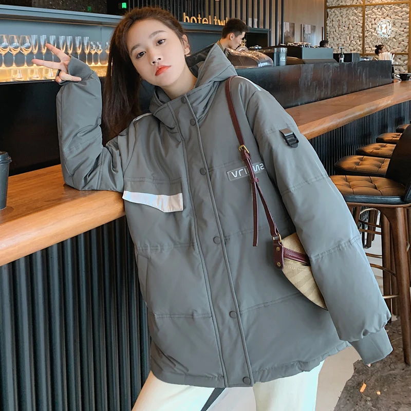 Down jacket women 2021 new winter women's down jacket white duck down hooded jacket long-sleeved warm parka jacket casual jacket