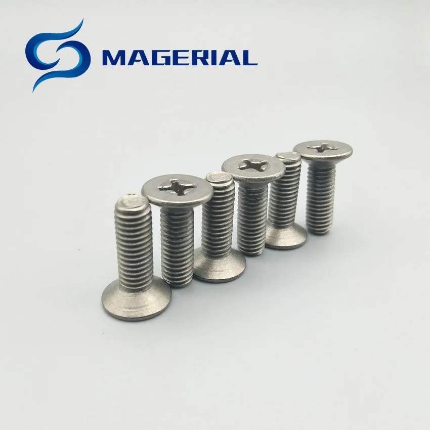 Titanium Bolts M4 M5 M6 M8 M10 6 10 20 25 30 40 50 mm Ti Bolt Flat Cross Drive Machine Titanium Screws Ti Fastener 10 pieces