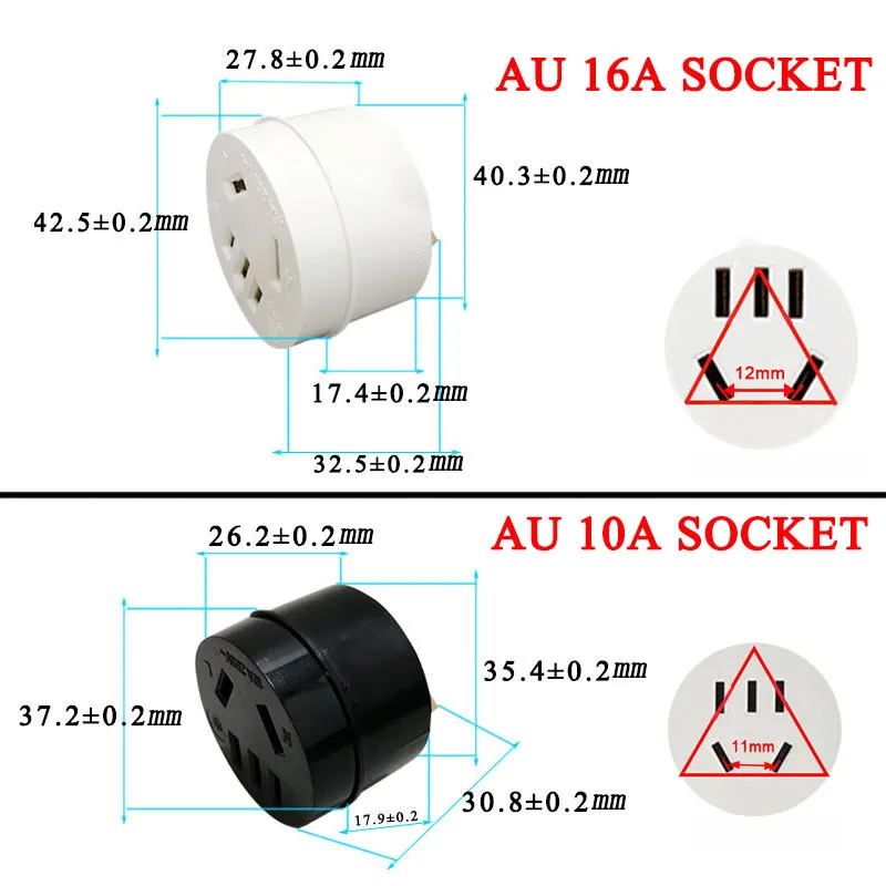 Розетка питания с 5 отверстиями, 250 В переменного тока, 10 А/16 А
