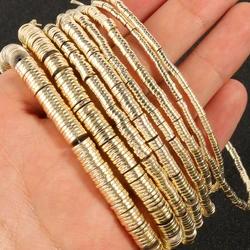 Wholesale Round Shape Gasket Smooth 9K Gold Color Hematite Beads Loose Spacer Beads for Jewelry Making DIY Bracelet 15''