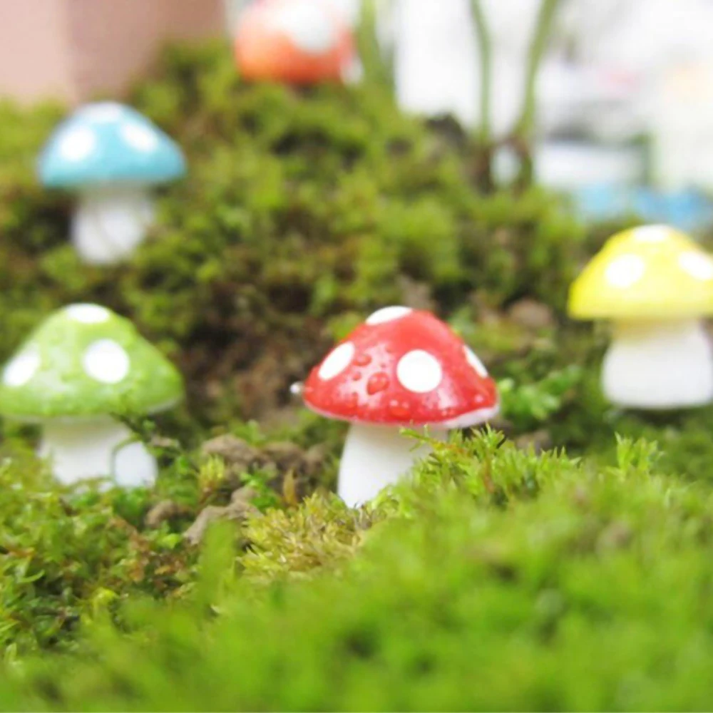 12 Pieces Of doll House Decoration Fairy Tale Garden Colorful Little Mushroom Micro Landscape Flower Pot Bonsai Crafts Ornaments