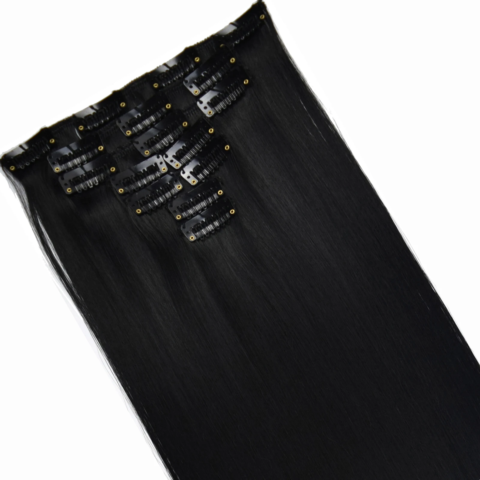 Topreety Synthetisch Haar Fiber Warmte Resistant130gr Straight Clip In Hair Extensions 7006