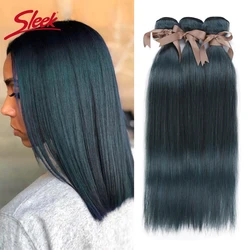 Sleek Mink Blue Orange Blonde Color Malaysian Straight Hair Weave Bundles 8 To 26 Inches Hair Extension Bugha Style Free Shiping