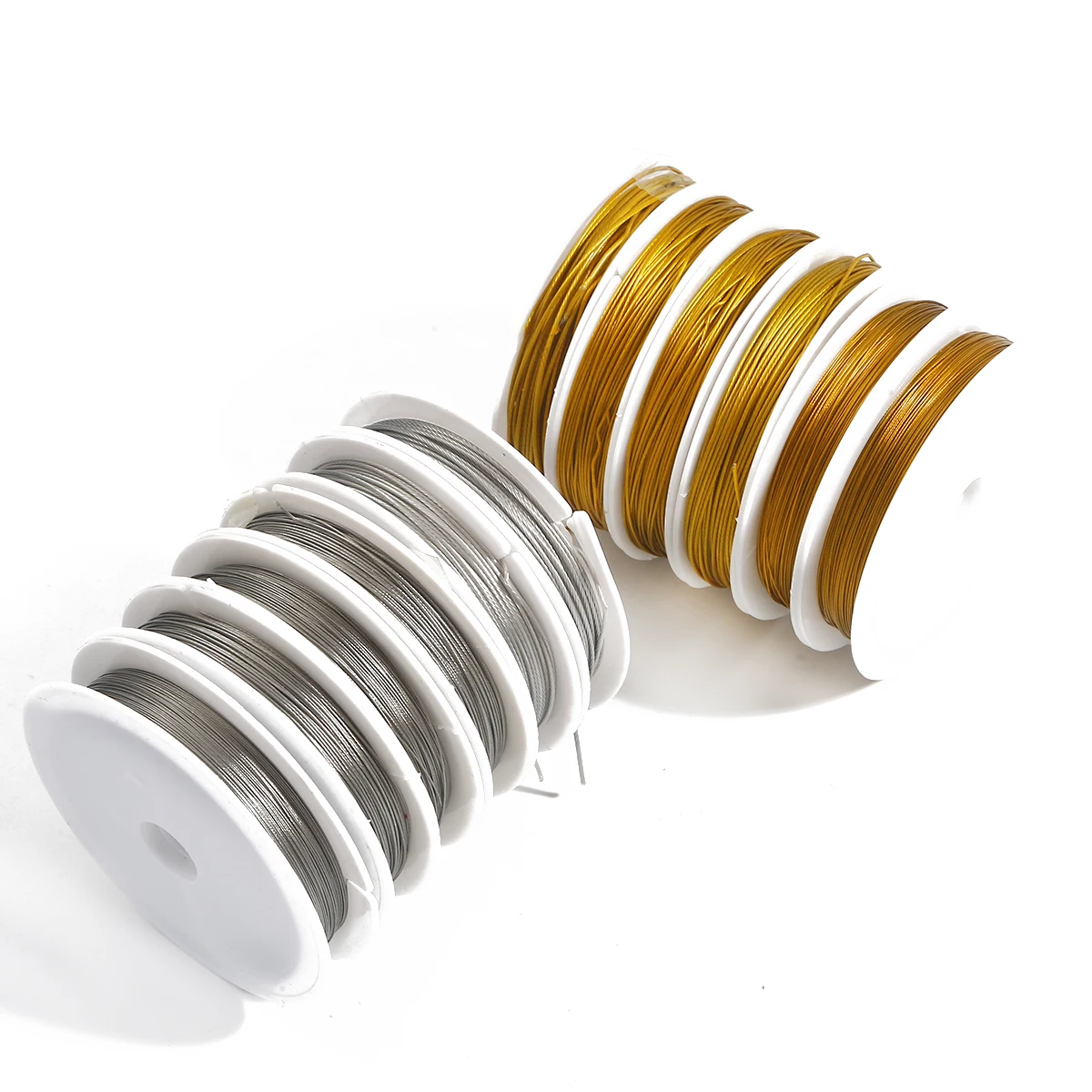 1 rotolo 0.3/0.45/0.5/0.6/0.8/1mm argento/oro filo di acciaio inossidabile coda di tigre filo perline fatto a mano per componenti per la creazione di gioielli