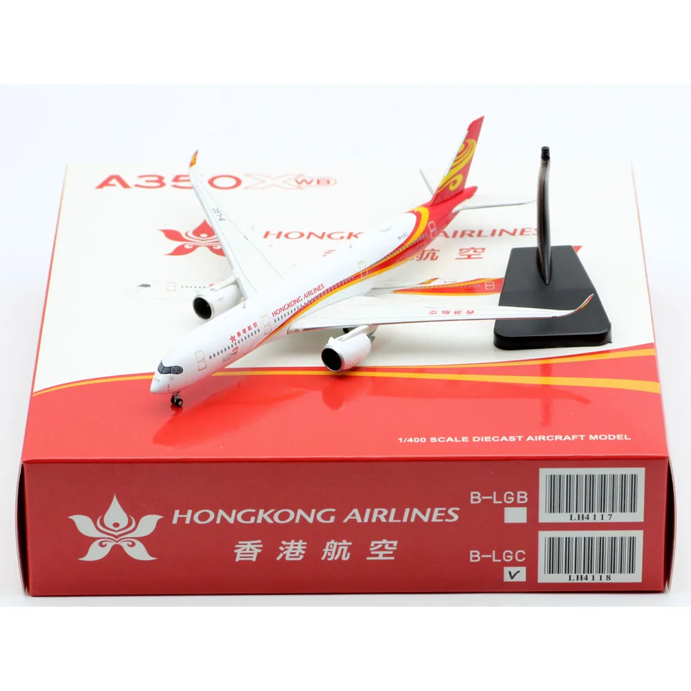 

1:400 Alloy Collectible Plane JC Wings LH4118 Hong Kong Airlines Airbus A350-900XWB Diecast Aircraft Jet Model B-LGC With Stand