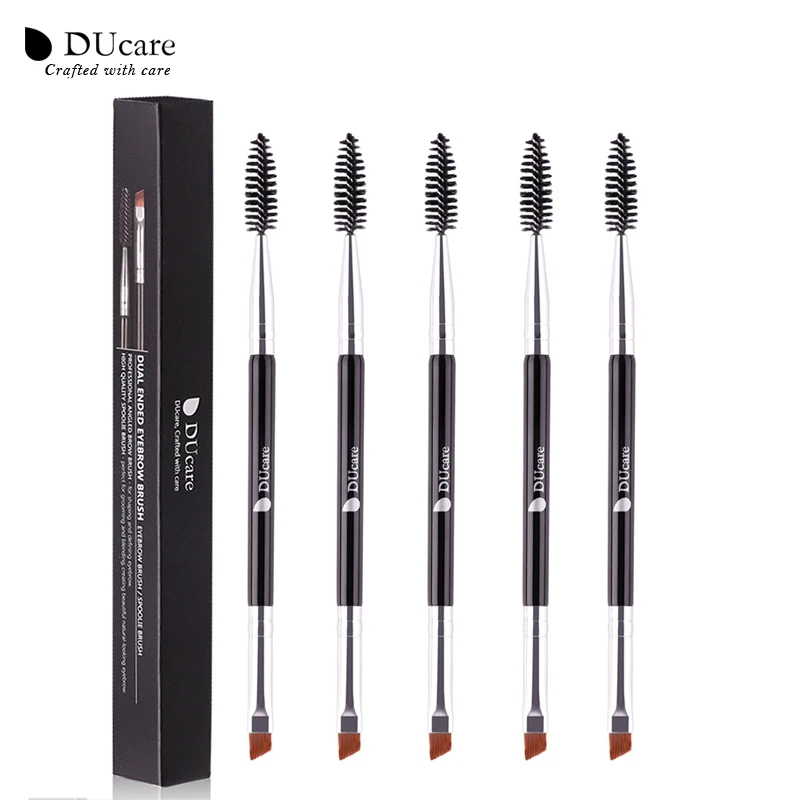 DUcare 3/5/10PCS Highlight Brush /Double Headed Eyebrow Eyelash Brush Makeup BrushesThin Hair Wholesale Angled Eyebrow Brush