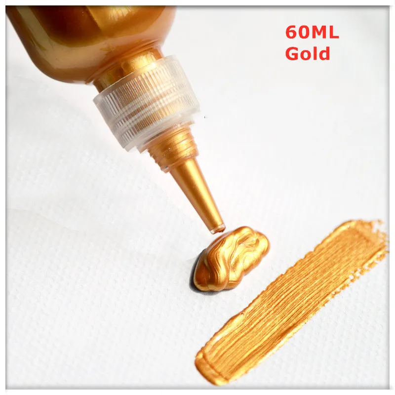 60ml Acrylic Paint Metallic Gold Silver Copper For Epoxy Resin Jewelry Making Plaster Doll Handmade DIY Colorant Pigment