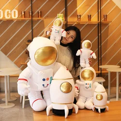 Plush Astronaut and Spaceship Toy Stuffed Soft Science Fiction Type Soft Doll Kids Toys Creative Toys Children Birthday Gift