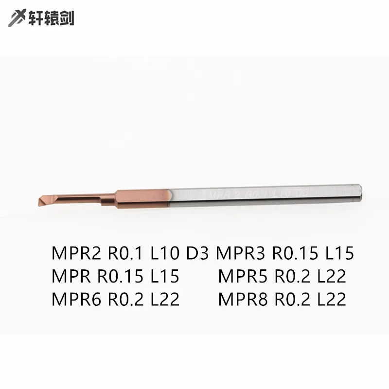 MPR2 R0.1 L10 D3 MPR3 R0.15 L15 MPR R0.15 L15 MPR5 R0.2 L22 MPR6 R0.2 L22 MPR8 R0.2 L22 Tích Phân MPR Hợp Kim Cứng Nhỏ Khoan Tùng