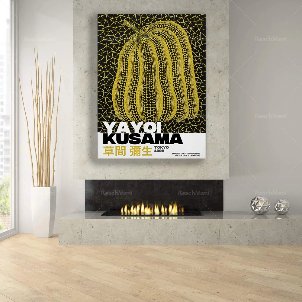 Yayoi Kusama Pumpkin, Exhibition Poster, Kusama Flower, Yayoi Kusama Print,Japanese Art, Abstract Art,Modern Wall Art,