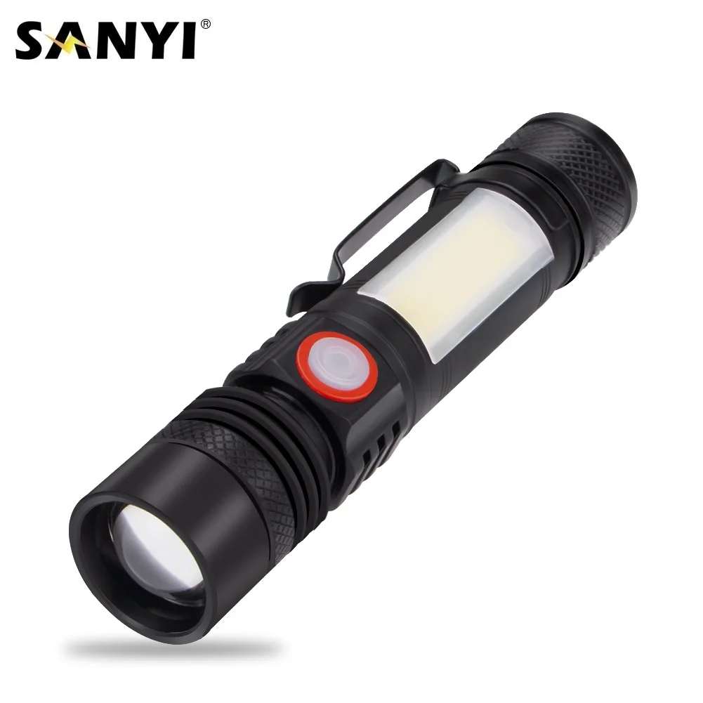 Mini Flashlight 6 Modes XML COB LED Magnetic Working Light 18650 Torch Zoom Focus Penlight Waterproof Hunting Camping Lantern