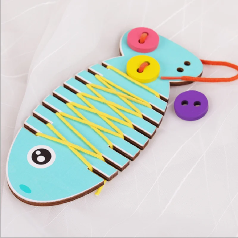 

Small Fish Beaded Stringing Game, Early Childhood Education Kindergarten Wear And Weave Handmade Hand-eye Coordination Toy