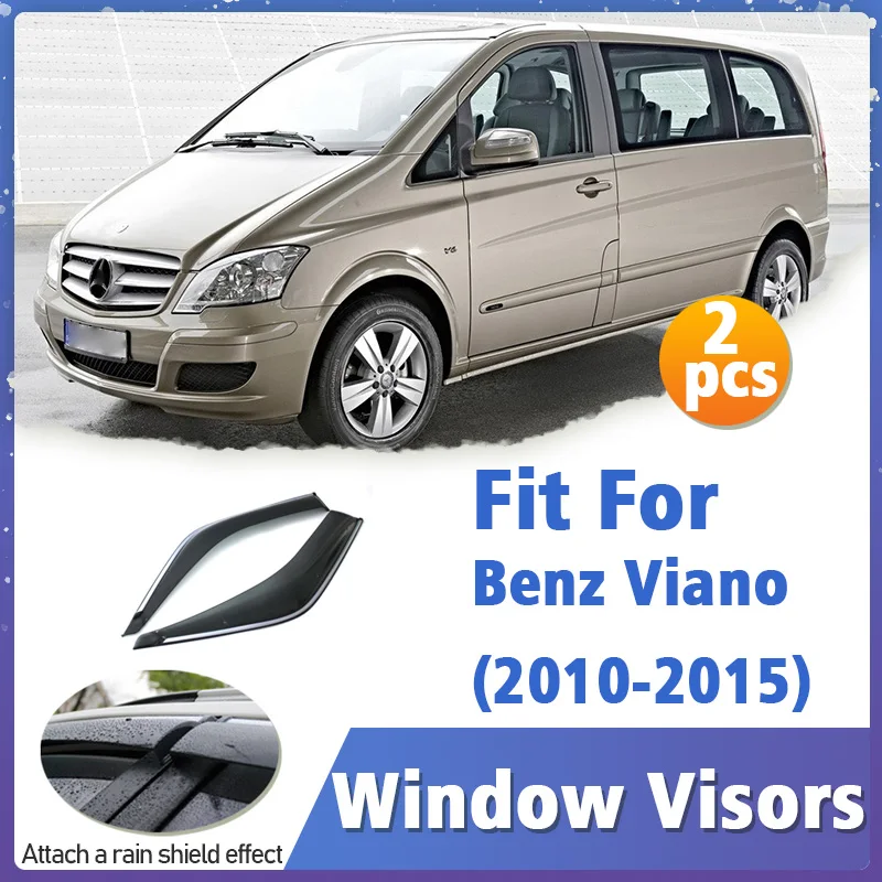 

Window Visors Guard for Benz Viano 2010-2015 Vent Cover Trim Awnings Shelters Protection Deflector Rain Rhield 4pcs 2011 2012