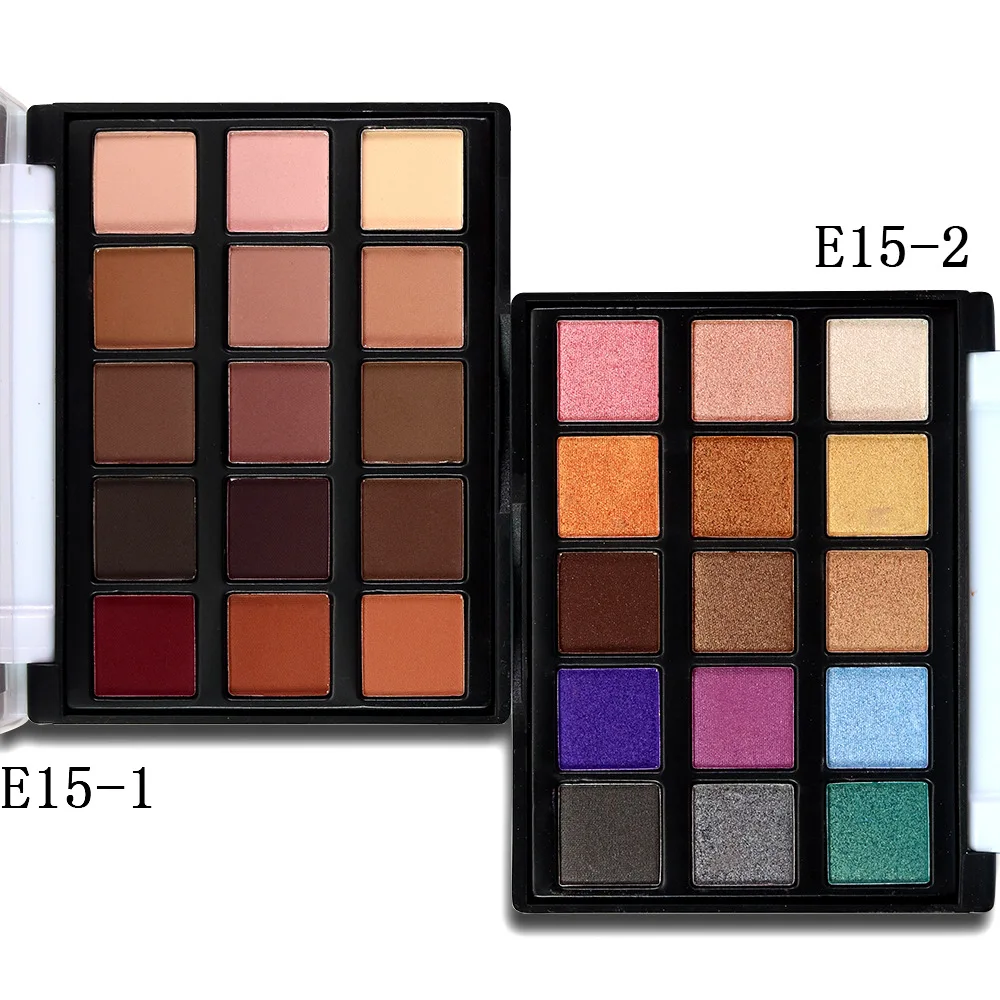 Hot Sale Eye Makeup Set 15 Earth Color Matte Pigment Eyeshadow Palette Cosmetic Shimmer Eye Shadow Make Up Kit KE15#