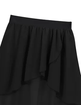 Girls High-Low Chiffon Dance Skirt 4 Kids Girls High-Low Elastic Waistband Chiffon Skirts Ballet Modern Jazz Lyrical Studio Practice Performance Dance Costumes 4