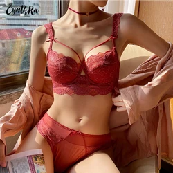 Underwear Suit Women Sexy Lace Cotton Large Size Gather Push Up Breathable Comfortable Bra And Panties Lingerie Set For Women