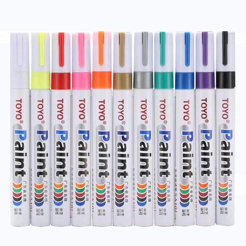 

11pcs Colors Set Waterproof Permanent Marker Pen Paint Car Tyre Rubber Tread Tire DIY Office School Supply Drawing Stationery