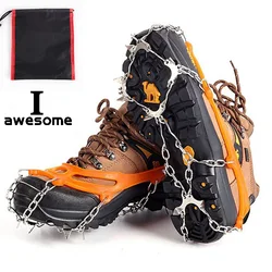 10 zähne Stahl Eis Greifer Spike für Schuhe Anti Slip Wandern Klettern Schnee Spikes Steigeisen Stollen Kette Krallen Griffe Stiefel abdeckung