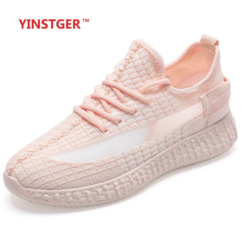 

YINSTGER Women's Shoes 2020 Casual Summer Sport Pink Sneakers lady Fashion style breathable running shoes