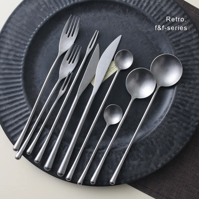 304 Stainless Steel Western Tableware Set Japanese Main Meal Knife Fork Spoon Restaurant Household Fruit Fork Tea spoon