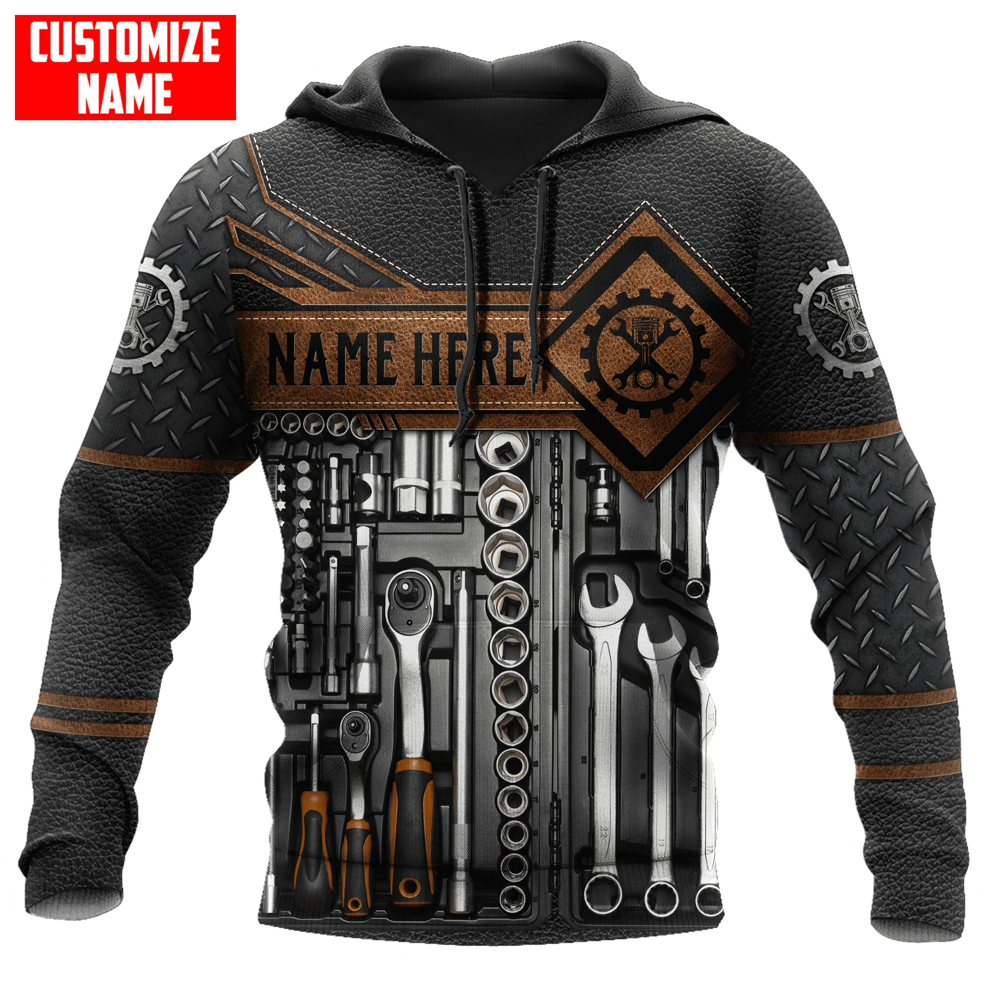 

Personalized Name Mechanic 3D All Over Printed Men Autumn Hoodie Unisex Hooded sweatshirt Streetwear Casual zipper hoodies DK434