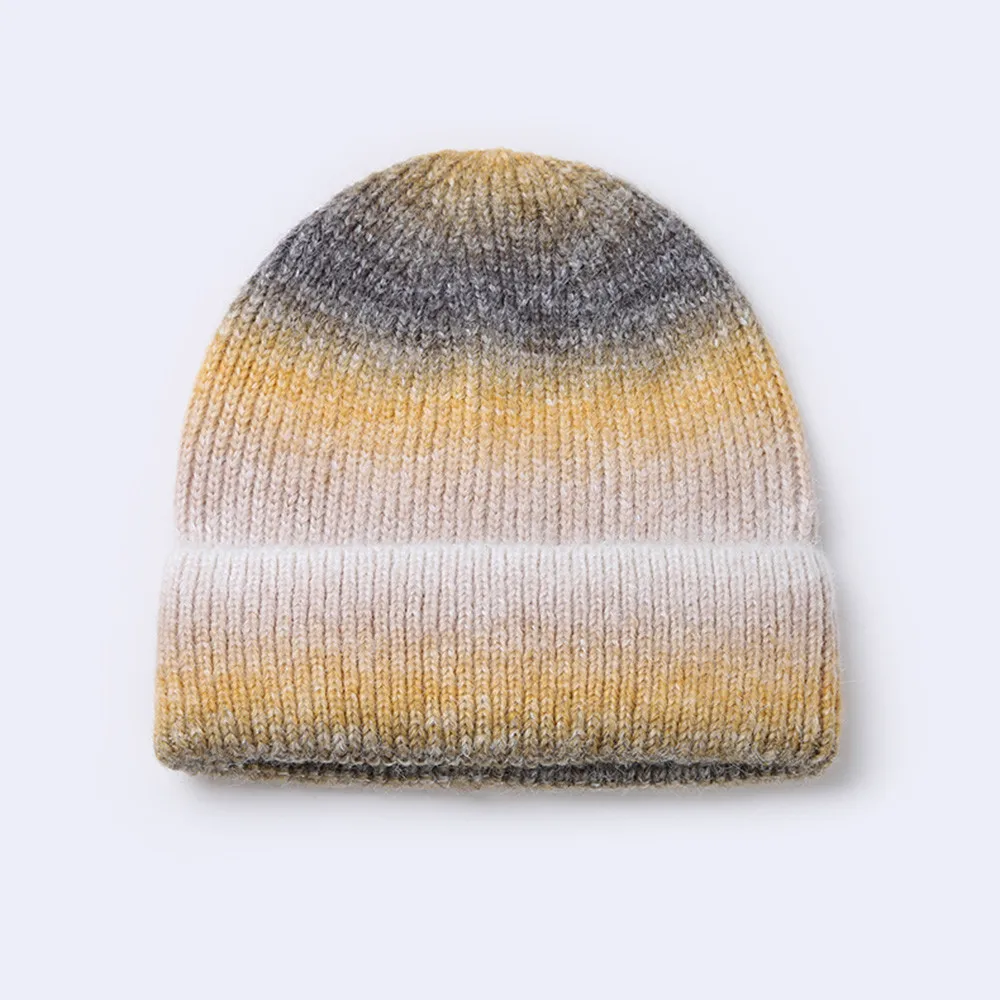 New Winter Print Wool Knit Fisherman Beanie Women Fashion Casual Hat Warm Female Soft Thicken Hedging Cap Slouchy Bonnet M012