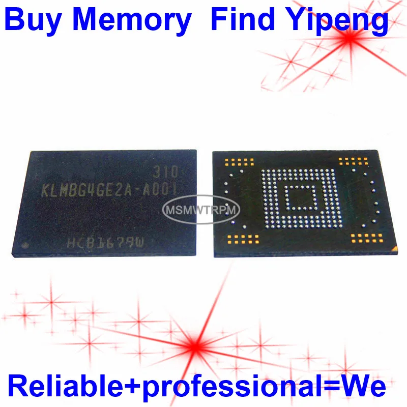 

KLMBG4GE2A-A001 BGA169Ball EMMC 32GB Mobilephone Memory New original and Second-hand Soldered Balls Tested OK