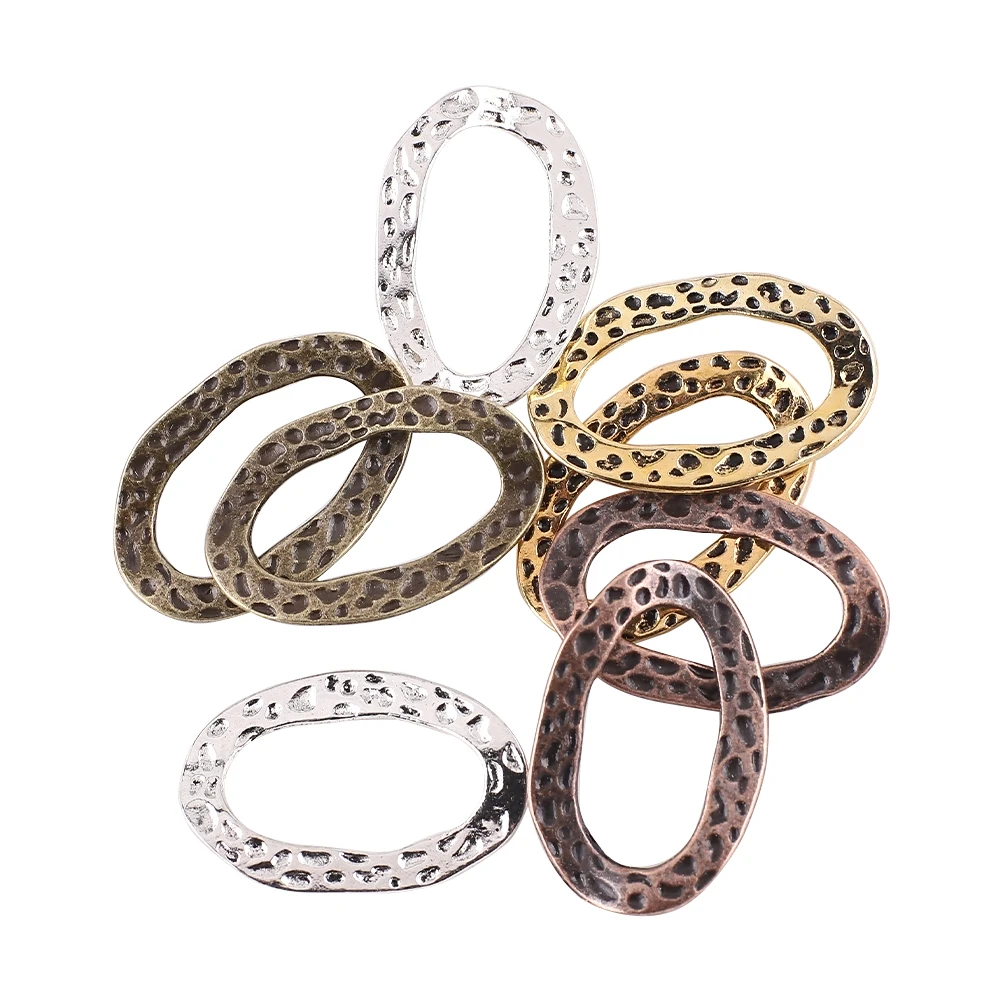 10Pcs/Lot Open Bezel Blank Frame Alloy Drop Round Oval Metal Hollow Pendants Charm Bronze Diy Resin Jewelry Making Earing