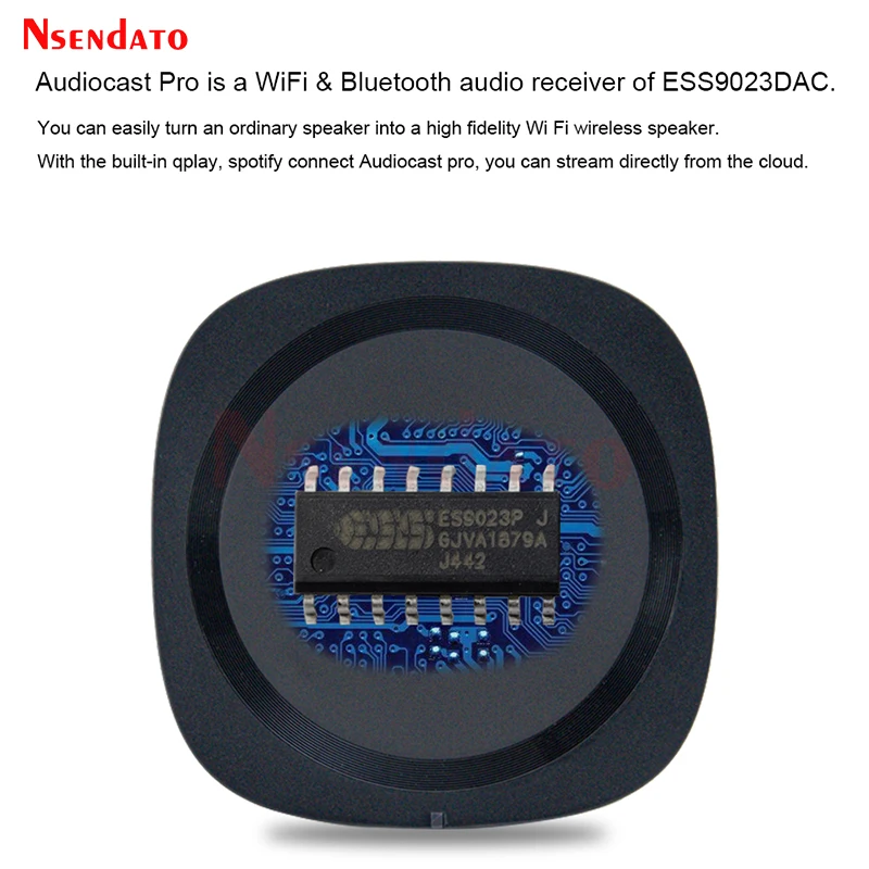 Audiocast-adaptador inalámbrico Pro M50 para DLNA Airplay, receptor de transmisión de Audio y música multihabitación para Spotify Tidal, Wifi, Bluetooth 5,0