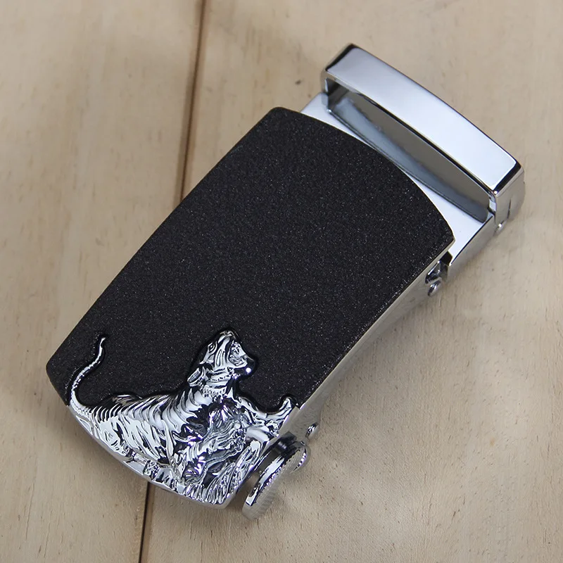 

Fashion Men's Business Alloy Automatic Buckle Unique Men Plaque Belt Buckles 3.5cm Ratchet Apparel Accessories tiger head belts