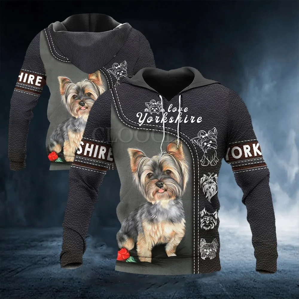 

HX Yorkshire Terrier Yorkie Men Hoodies 3D Graphic Love Dogs Animals Printed Sweatshirts Pullovers Harajuku Streetwear S-5XL